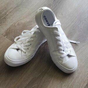 White Converse Sneakers, Size US 8